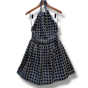 Vintage Retro Y2K Babydoll Milly Of New York Polka Dot Chain Halter Dress Sz 10
